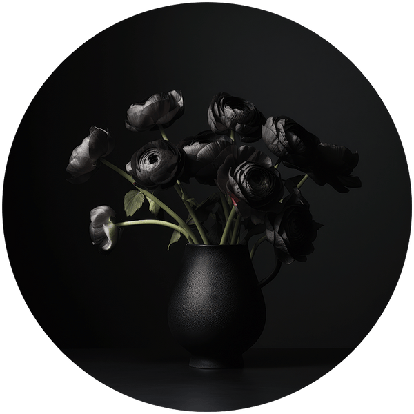 Minimalistic Flowers Black RND