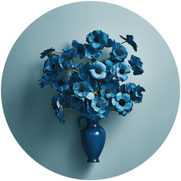 Minimalistic Flowers Blue RND