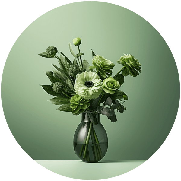 Minimalistic Flowers Green RND