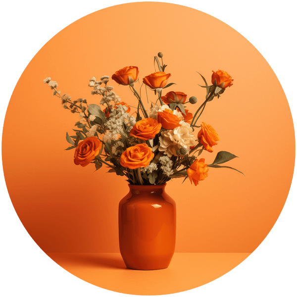 Minimalistic Flowers Orange RND