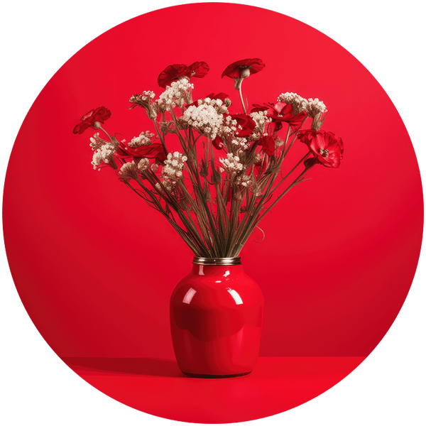 Minimalistic Flowers Red RND