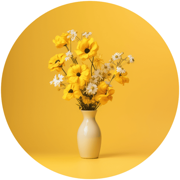Minimalistic Flowers Yellow RND