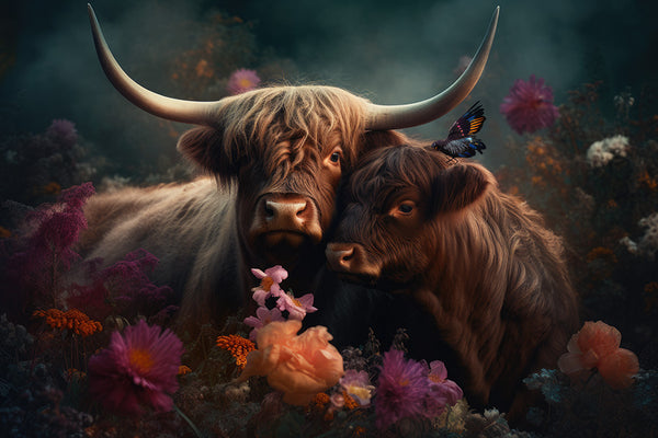 Highland Cow Couple LS